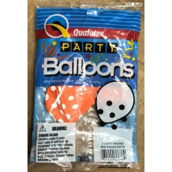 11" Rnd Polka Dots Tropical Ast 5ct