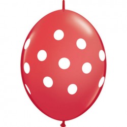 12" QLink Big Polka Dots Red 50ct