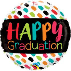 Rnd 18" Happy Graduation Color Dabs(PK)