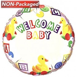 Rnd 18" Welcome Baby Ducks-Name (NP)