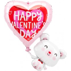 Shape 26"x31" Floating Valntine'S Bear (Pk)