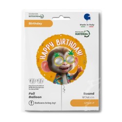 Rnd 18" Cool Monkey Birthday (PK)