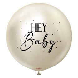 36" RND Hey Baby Mirror White Gold 1ct