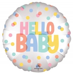 Rnd 18" Satin Modern Hello Baby (PK)